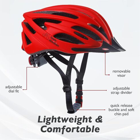 Team Obsidian Airflow Adult Bike Helmet - Lightweight Helmets for Adults with Reinforcing Skeleton - Unisex Bicycle Helmets for Women and Men - Comfortable and Breathable Cycling Mountain Bike Helmet in Saudi Arabia