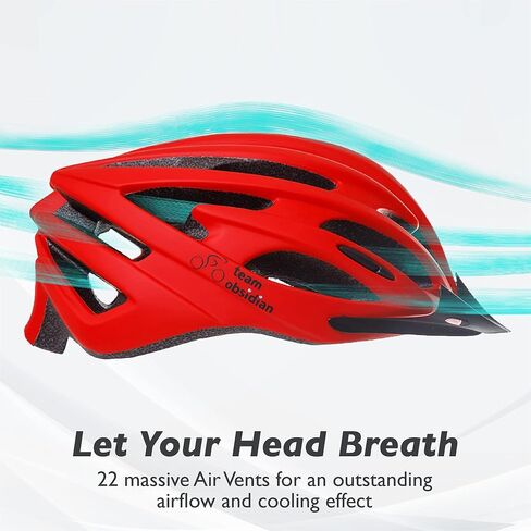 Team Obsidian Airflow Adult Bike Helmet - Lightweight Helmets for Adults with Reinforcing Skeleton - Unisex Bicycle Helmets for Women and Men - Comfortable and Breathable Cycling Mountain Bike Helmet in Saudi Arabia