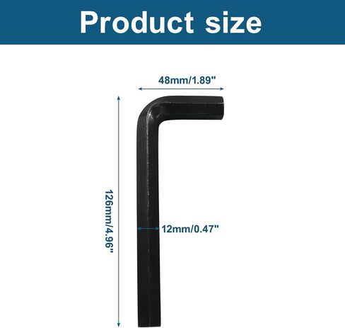 Biaungdo 2 Pcs Black 12mm Hex Key Wrench, Small Allen key Wrench, L Shaped Hexagon Wrench, Hex Key Spanner Wrench Set Hexagon Head Replacement Repairing Tool for Repairing Bike, Furniture in Saudi Arabia