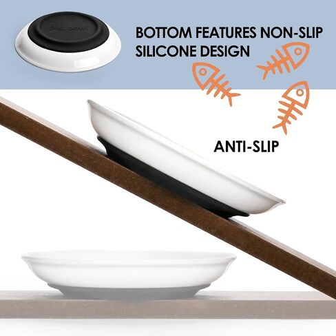 Cat Food Bowl,Cats with Anti Whisker Fatigue Design,Nonslip Silicone Bottom, Wide Kitten Plates for Food and Water Pack of 3 in Saudi Arabia