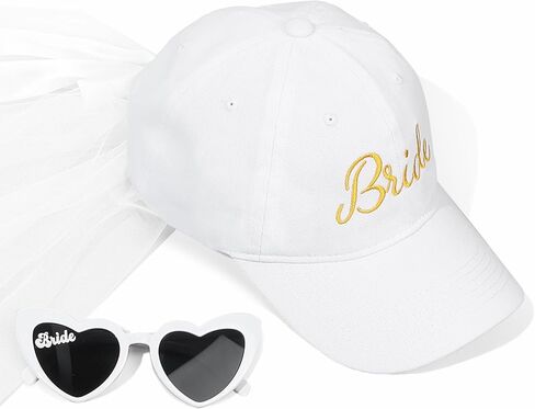 قبعة بيسبول للعروس ونظارات شمسية للعروس، مجموعة هدايا للعروس لتكون هدايا، هدايا العازبة للعروس قطعتين هدية لحفلات الزفاف in Kuwait