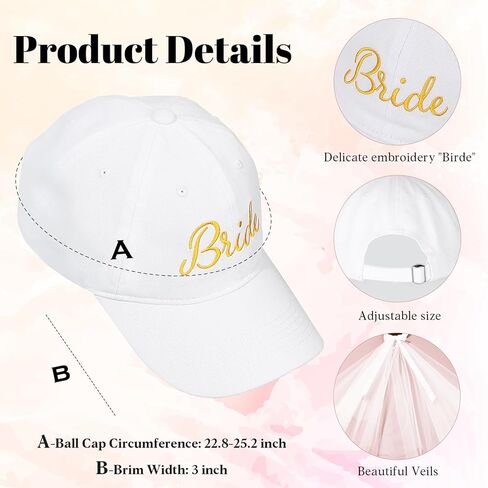 قبعة بيسبول للعروس ونظارات شمسية للعروس، مجموعة هدايا للعروس لتكون هدايا، هدايا العازبة للعروس قطعتين هدية لحفلات الزفاف in Kuwait
