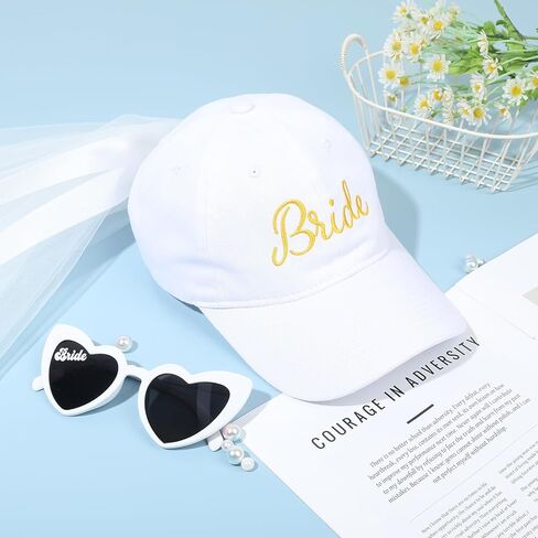 قبعة بيسبول للعروس ونظارات شمسية للعروس، مجموعة هدايا للعروس لتكون هدايا، هدايا العازبة للعروس قطعتين هدية لحفلات الزفاف in Kuwait