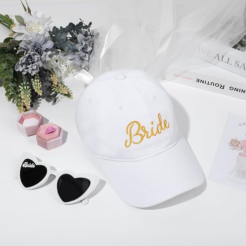 قبعة بيسبول للعروس ونظارات شمسية للعروس، مجموعة هدايا للعروس لتكون هدايا، هدايا العازبة للعروس قطعتين هدية لحفلات الزفاف in Kuwait