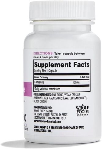 Whole Foods Market, L-Theanine 100mg, 60 ct in Kuwait
