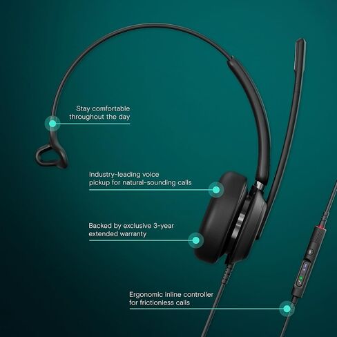 EPOS Impact 760 Office Headset: Premium Dual-Sided, Noise-Cancelling USB-C Headset with Adaptive Beamforming Mic, AI, ActiveGard Protection, Busylight, Leatherette Earpads for All-Day Comfort in Kuwait