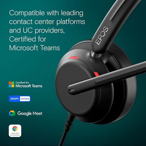 سماعة رأس EPOS Impact 760 Office: سماعة رأس USB-C ممتازة مزدوجة الجوانب وعازلة للضوضاء مع ميكروفون متكيف لتشكيل الشعاع، وAI، وحماية ActiveGard، وBusylight، وسادات أذن جلدية لراحة طوال اليوم in Saudi Arabia