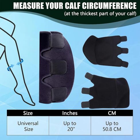 Calf Brace 2 pack,Adjustable Shin Splint Compression Calf Wrap, Increases Circulation,Reduces Muscle Swelling for Calf Pain Relief, Torn Calf Muscle,Sprain,Recovery,Calf Sleeve for Men and Women(Black) in Saudi Arabia