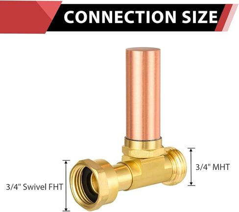 EFIELD C-240 Straight Copper Water Hammer Arrestor For Washing Machine, 3/4 Inch Swivel FHT x 3/4 Inch MHT in Kuwait