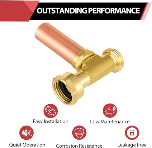 EFIELD C-240 Straight Copper Water Hammer Arrestor For Washing Machine, 3/4 Inch Swivel FHT x 3/4 Inch MHT in Kuwait