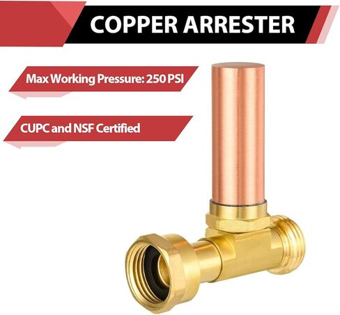 EFIELD C-240 Straight Copper Water Hammer Arrestor For Washing Machine, 3/4 Inch Swivel FHT x 3/4 Inch MHT in Kuwait