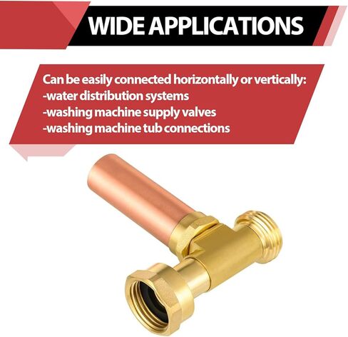 EFIELD C-240 Straight Copper Water Hammer Arrestor For Washing Machine, 3/4 Inch Swivel FHT x 3/4 Inch MHT in Kuwait