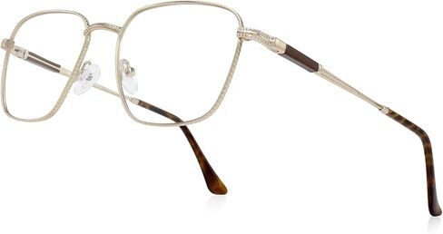 Classic Square Reading Glasses for Men Women Light Blocking Computer Readers Spring Hinge Metal Frame Acetate Legs in Saudi Arabia
