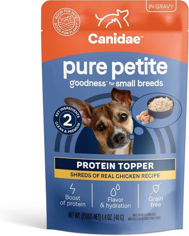 CANIDAE Pure Petite Protein Topper Wet Dog Food for Small Breeds, Chunks of Real Tuna in Gravy Recipe, 1.4 oz. (Case of 12) in Saudi Arabia