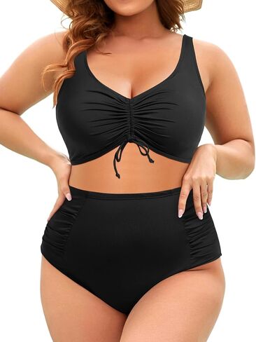 Tempt Me Women Plus Size High Waisted Bikini Drawstring Two Piece Swimsuit Underwire Bathing Suit Purple 22 Plus in Saudi Arabia