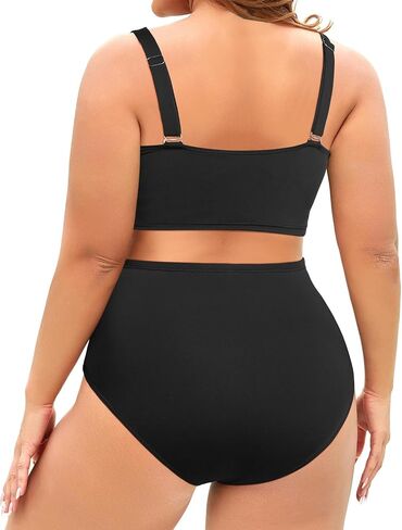 Tempt Me Women Plus Size High Waisted Bikini Drawstring Two Piece Swimsuit Underwire Bathing Suit Purple 22 Plus in Saudi Arabia