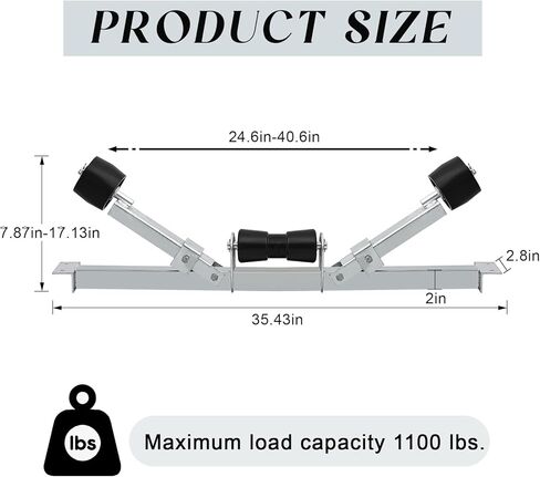 بكرات مقطورة القارب من Datanly بسعة تحميل كبيرة 2204 رطل، أجزاء مقطورة القارب، دعامة دعم سفلية، ملحقات مقطورة القارب، دعامة دعم فولاذية قابلة للتعديل للقوارب، المحركات الصغيرة، القوارب الشراعية in Kuwait