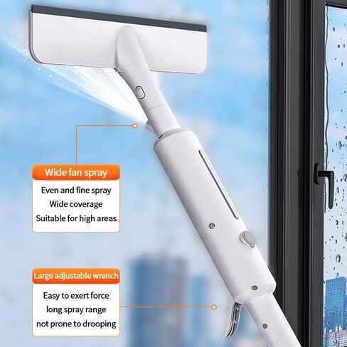 Squeegee for Window Cleaning with Spray,Window Washing Kit with Extension Pole,Double Sided and Long Handle Window Cleaner Tool for Car and Home with 3pcs 14'' Rags for High Window in Kuwait