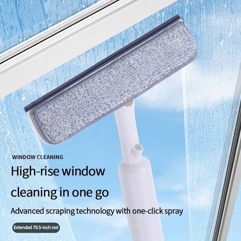 Squeegee for Window Cleaning with Spray,Window Washing Kit with Extension Pole,Double Sided and Long Handle Window Cleaner Tool for Car and Home with 3pcs 14'' Rags for High Window in Kuwait