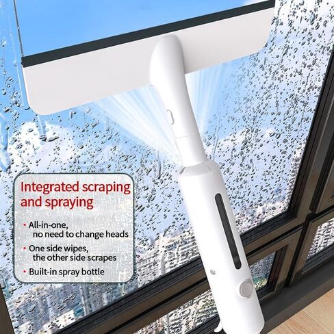Squeegee for Window Cleaning with Spray,Window Washing Kit with Extension Pole,Double Sided and Long Handle Window Cleaner Tool for Car and Home with 3pcs 14'' Rags for High Window in Kuwait