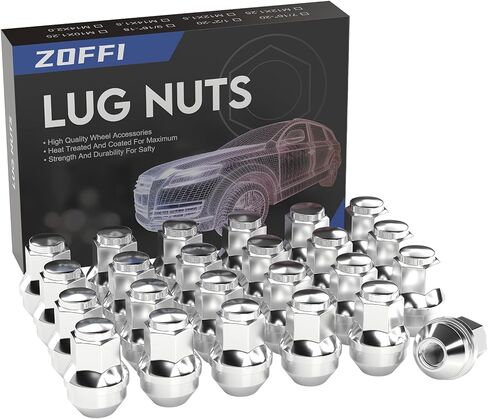 ZOFFI 24pcs M14x1.5 One-Piece Black OEM Factory Style Large Acorn Seat Lug Nuts Replacement for 2015-2020 Ford F150 Expedition Lincoln Navigator Factory Wheels in Kuwait