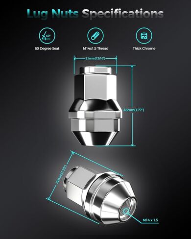 ZOFFI 24pcs M14x1.5 One-Piece Black OEM Factory Style Large Acorn Seat Lug Nuts Replacement for 2015-2020 Ford F150 Expedition Lincoln Navigator Factory Wheels in Kuwait