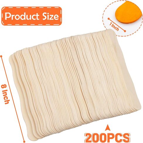 8" Wooden Fan Handles 500 Pcs, Premium Craft Sticks Jumbo Popsicle Sticks for Wedding, DIY Projects, Painting Mixing in Saudi Arabia