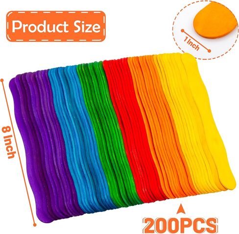 8" Wooden Fan Handles 500 Pcs, Premium Craft Sticks Jumbo Popsicle Sticks for Wedding, DIY Projects, Painting Mixing in Saudi Arabia