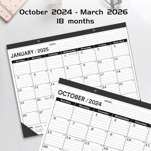 تقويم مكتب 2024-2025 كبير 22 × 17 (يوليو 2024-ديسمبر 2025) تقويم مكتب كبير 2024-2025، تقويم أسود كلاسيكي 2024-2025، تقويم مكتبي شهري كبير 2024-2025، تقويم مكتبي بغطاء بلاستيكي in Saudi Arabia