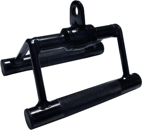 LAT Pull Down Bar,Rotating Press Down Bar,Tricep Rope,Strength Training Double D Row Handle Cable Attachment for Weight Workout,Cable Machine Accessories With Rubber Grips(V Bar) in Saudi Arabia