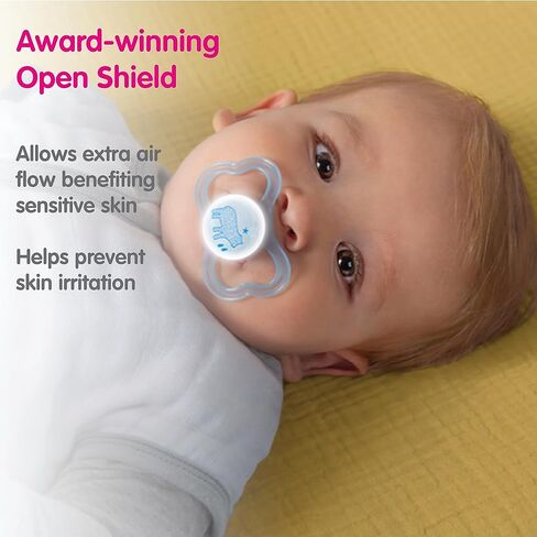 MAM Air Day & Night Baby Pacifier, for Sensitive Skin, Glows in The Dark, 6-16 Months, Unisex in Kuwait