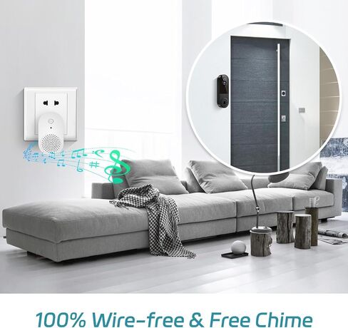 1080P Video Doorbell Camera Wireless, Cloud Storage, Live View, 2-Way Audio, Night Vision, Chime Ringer Included, 2.4G WiFi, Battery Powered, Instant Alerts, Outdoor Indoor Surveillance in Saudi Arabia