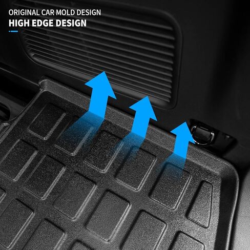 سجادات أرضية Dattumar متوافقة مع 2020-2024 Ford Explorer 7-Seater Cargo Liner جميع أحوال الطقس، سجادة صندوق السيارة، بطانة صندوق السيارة 2023 Explorer Accessories (ترقية بساط صندوق السيارة مع سجادة مسند الظهر + سجادات الأرضية) in Kuwait
