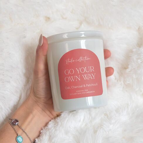 Studio Oh! Scented Candle - Variety of Essential Oils & Fragrance-Infused Coconut-Soy Blend Wax - Burns up to 65 Hours - Comes in a Jar - Non Toxic - Studio Collection - Go Your Own Way in Saudi Arabia