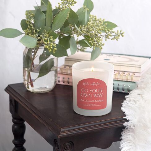 Studio Oh! Scented Candle - Variety of Essential Oils & Fragrance-Infused Coconut-Soy Blend Wax - Burns up to 65 Hours - Comes in a Jar - Non Toxic - Studio Collection - Go Your Own Way in Saudi Arabia