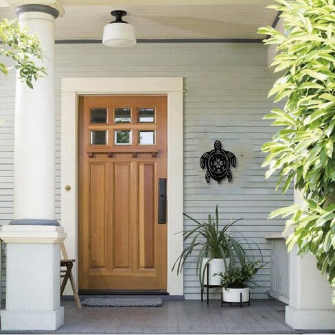 CREATCABIN المعادن البحر السلاحف جدار الفن البحر الحيوان الشاطئ المحيط موضوع الجدار شنقا صورة ظلية النحت علامة الحديد للداخلية في الهواء الطلق غرفة المعيشة المنزل مطبخ حديقة مكتب ديكور هدية أسود 12 × 10 بوصة in Saudi Arabia