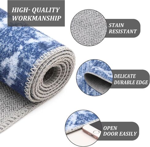 Hallway Runner Rug 2x6 Feet Modern Moroccan Boho Washable Runner Rug, Non-Slip Stain Resistant Area Rug Diamond Bohemian Kitchen Mat Entryway Carpet Rug for Bedside, Black in Saudi Arabia