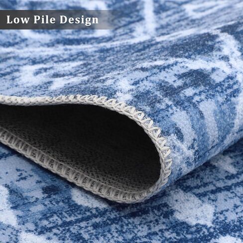 Hallway Runner Rug 2x6 Feet Modern Moroccan Boho Washable Runner Rug, Non-Slip Stain Resistant Area Rug Diamond Bohemian Kitchen Mat Entryway Carpet Rug for Bedside, Black in Saudi Arabia
