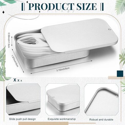 3 قطع من خيط تنظيف الأسنان المحمول، موزع خيط تنظيف الأسنان المنزلق، صندوق إعادة تعبئة عصا خيط تنظيف الأسنان للسفر، الفنادق، العشاء، تنظيف الأسنان (فضي) in Kuwait