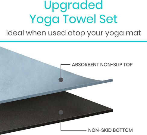 Vive Non Slip Yoga Towel & Hand Towel - Microfiber, Quick Drying, Washable, Lightweight - Non Slip Grip Hot Pilates Mat- Soft & Large Sweat Absorbent for Workouts & Safe Exercise - 24" x72" in Saudi Arabia