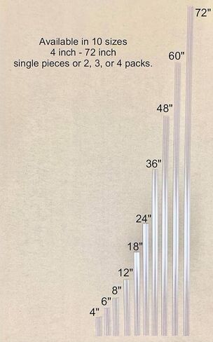 مفصلات معيشة بنمط بيانو PVC شفاف مميز وفريد ​​من نوعه لـ 3/16 بوصة (4.5 مم) أو 1/8 بوصة (3 مم) المادة: بدون براغي أو غراء - DIY لزجاج شبكي، أكريليك، زجاج والمزيد (48 بوصة، قطعة واحدة) in Kuwait