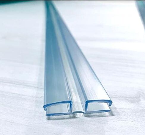 مفصلات معيشة بنمط بيانو PVC شفاف مميز وفريد ​​من نوعه لـ 3/16 بوصة (4.5 مم) أو 1/8 بوصة (3 مم) المادة: بدون براغي أو غراء - DIY لزجاج شبكي، أكريليك، زجاج والمزيد (48 بوصة، قطعة واحدة) in Kuwait