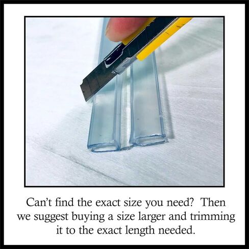 مفصلات معيشة بنمط بيانو PVC شفاف مميز وفريد ​​من نوعه لـ 3/16 بوصة (4.5 مم) أو 1/8 بوصة (3 مم) المادة: بدون براغي أو غراء - DIY لزجاج شبكي، أكريليك، زجاج والمزيد (48 بوصة، قطعة واحدة) in Kuwait