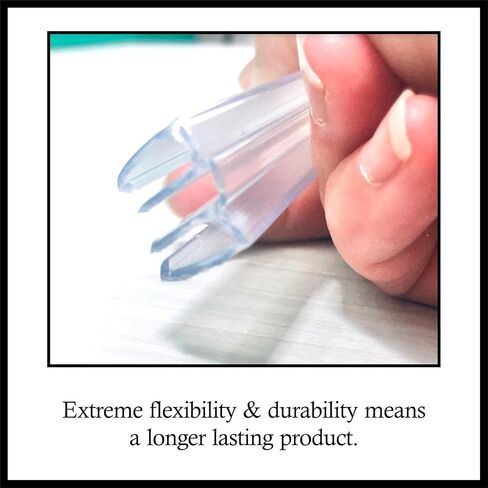 مفصلات معيشة بنمط بيانو PVC شفاف مميز وفريد ​​من نوعه لـ 3/16 بوصة (4.5 مم) أو 1/8 بوصة (3 مم) المادة: بدون براغي أو غراء - DIY لزجاج شبكي، أكريليك، زجاج والمزيد (48 بوصة، قطعة واحدة) in Kuwait