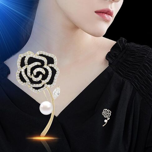 Rose Brooch for Women Rose Lapel Pin Rose Flower Brooch Pin Jewelry Gifts in Kuwait