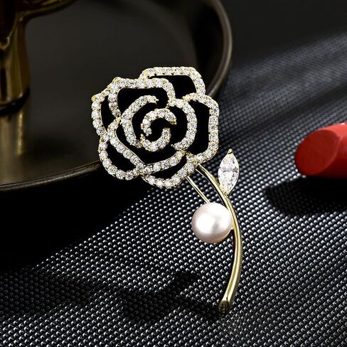 Rose Brooch for Women Rose Lapel Pin Rose Flower Brooch Pin Jewelry Gifts in Kuwait