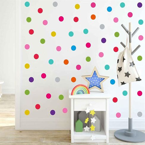 210pcs Multicolor Raindrops Wall Stickers for Kids Room,Peel and Stick Waterproof Vinyl Home Decor Murals Decals JD002 (Raindrops) in Saudi Arabia