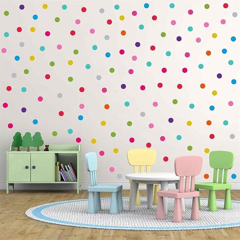 210pcs Multicolor Raindrops Wall Stickers for Kids Room,Peel and Stick Waterproof Vinyl Home Decor Murals Decals JD002 (Raindrops) in Saudi Arabia