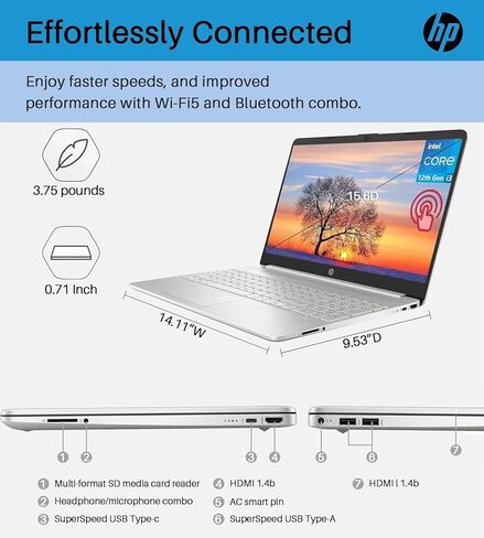 كمبيوتر محمول HP 17 للأعمال، شاشة FHD مقاس 17.3 بوصة، معالج Intel Core i3-N305 (8 النواة)، ذاكرة الوصول العشوائي 32 جيجابايت، 2 تيرابايت SSD، رسومات Intel UHD، بصمة الإصبع، مضادة للتوهج، WiFi 6، رفيع وخفيف، ويندوز 11 H، مع حامل الكمبيوتر المحمول in Kuwait