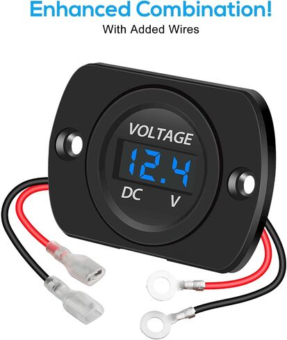 Linkstyle 2 Pack LED Digital Voltmeter with Touch Switch, 12V Voltmeter Voltmeter Panel Voltage Monitor for Boat Marine Car in Saudi Arabia